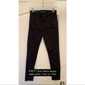 Joe’s black ankle skinny jeans